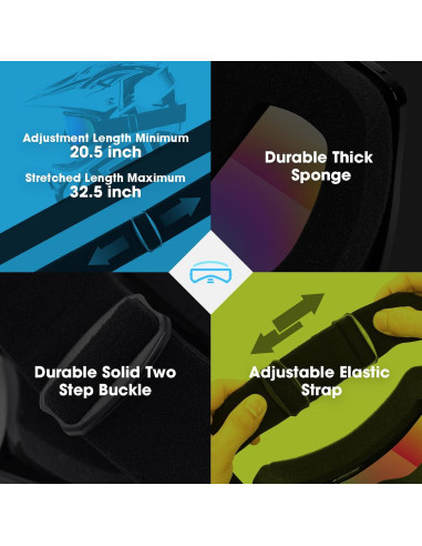 Gafas de Motocross MAMBAOUT Paquete de 2 UV Protección