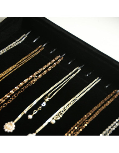 Conjunto 2 Soportes de Collar Coward Terciopelo Negro