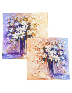 Bufanda de Seda de Lujo PoeticEHome 65x65cm Floral Jacquard