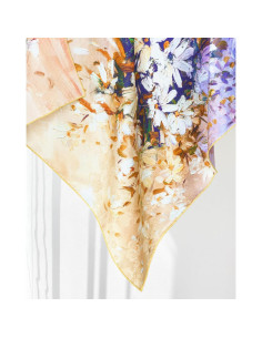 Bufanda de Seda de Lujo PoeticEHome 65x65cm Floral Jacquard 2
