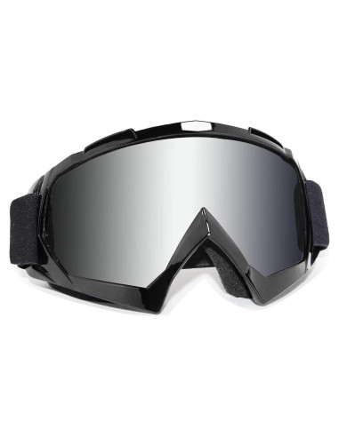 Gafas de Motocross ZukMi Marco Negro Lente Plateada