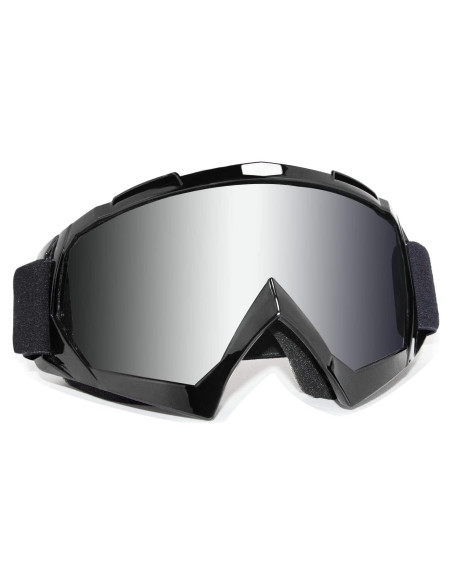 Gafas de Motocross ZukMi Marco Negro Lente Plateada