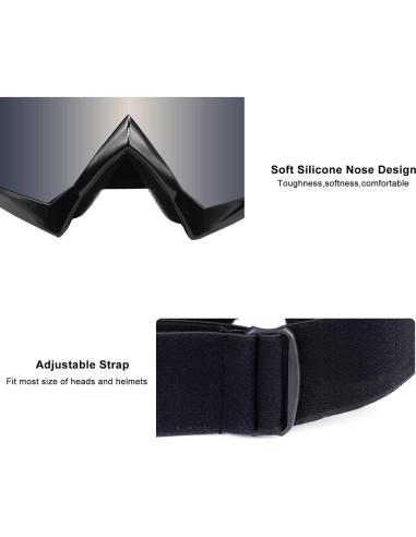 Gafas de Motocross ZukMi Marco Negro Lente Plateada