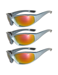 Paquete de 3 Gafas de Motocicleta Acolchadas UV400