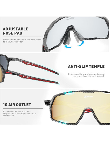 Gafas de Ciclismo KAPVOE K160 Polarizadas UV400 Unisex