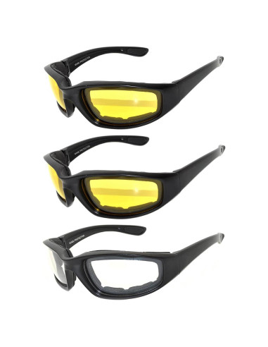 Juego de 3 Gafas de Sol para Motocicleta UV400 - Unisex