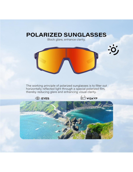 Gafas de sol deportivas WGKVP 5051 UV400 polarizadas