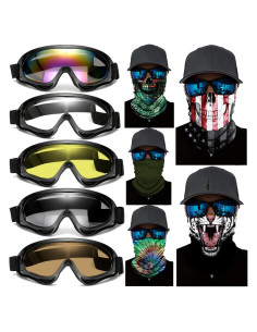 Set de 10 Accesorios para Motocicleta Immoono - Gafas y Mascarillas
