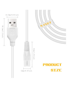 Cable de Carga USB Reemplazo Pritech BCM-1138 - 2 Pcs Blanco 2