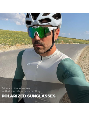 Gafas de Ciclismo KAPVOE UV400 Polarizadas Ajustables