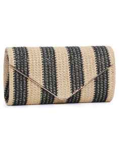 Bolso de mano de paja SUKUTU para mujeres con correa de cadena