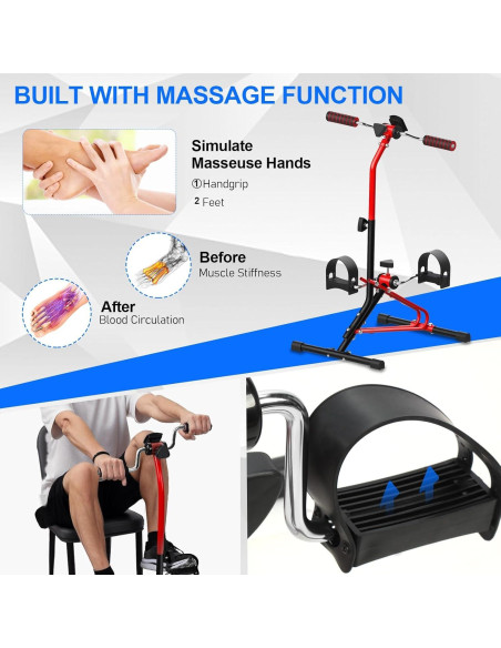 Ejercitador de Pedales BESUFY para Brazo y Pierna Ajustable