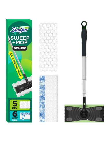 Swiffer Deluxe Kit 2-en-1 para Barrer y Trapear Pisos