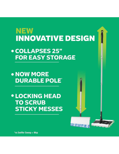 Swiffer Deluxe Kit 2-en-1 para Barrer y Trapear Pisos