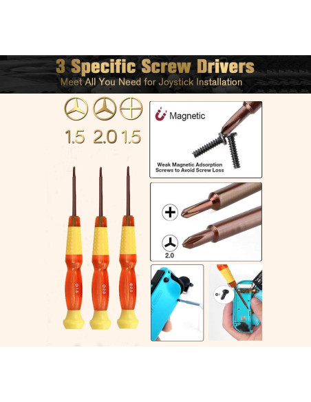 Reemplazo Joystick Joycon MYPIN 33 PCS para Nintendo Switch