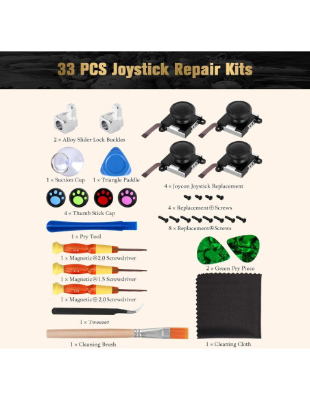 Reemplazo Joystick Joycon MYPIN 33 PCS para Nintendo Switch
