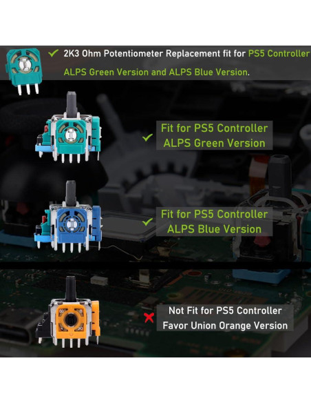 20 Potenciómetros 2K3 Ohm para Controlador PS5 Ikpek