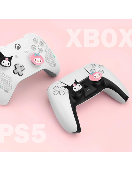 Tapas de Agarre para Pulgar DLseego 4PCS Silicona Rosa