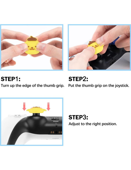 Tapas de Agarre para Pulgar DLseego 4PCS Silicona Rosa