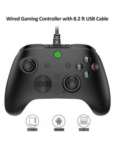 Controlador con cable Ceozon para PC y PS3, USB 2.5m