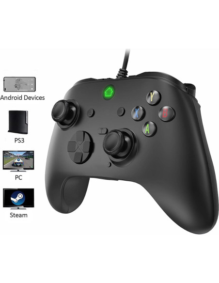 Controlador con cable Ceozon para PC y PS3, USB 2.5m