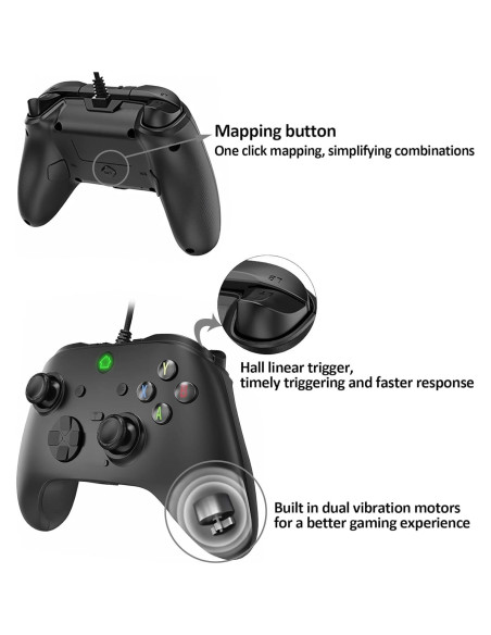 Controlador con cable Ceozon para PC y PS3, USB 2.5m