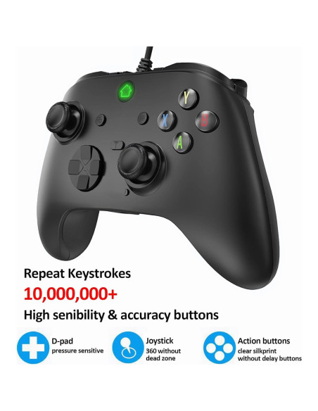 Controlador con cable Ceozon para PC y PS3, USB 2.5m