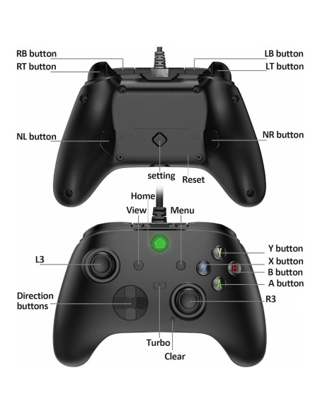 Controlador con cable Ceozon para PC y PS3, USB 2.5m