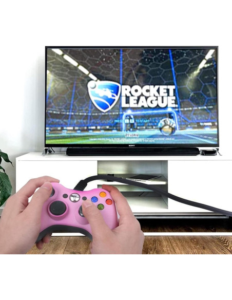 Controlador USB Con Cable USonline911 para Xbox 360 Rosa