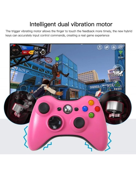 Controlador USB Con Cable USonline911 para Xbox 360 Rosa