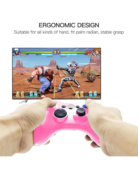 Controlador USB Con Cable USonline911 para Xbox 360 Rosa