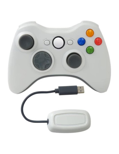 Controlador Inalámbrico Gamed 2.4GHz para Xbox 360 y PC - Blanco