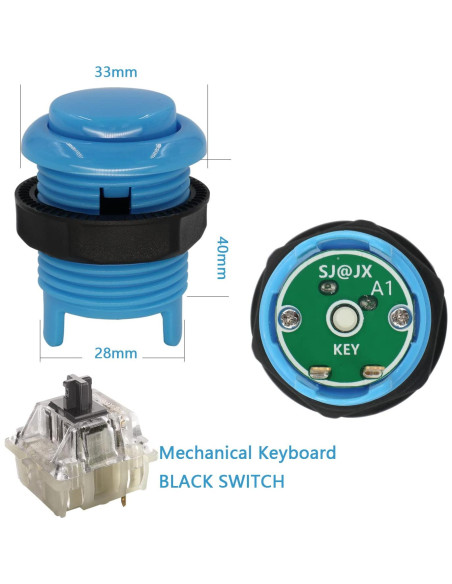 Botones de Presión SJ@JX 28mm para Arcade Multicolor