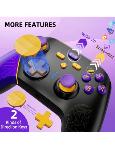 Controlador TOOMU Pro para Nintendo Switch con Turbo y Giroscopio