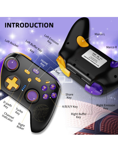 Controlador TOOMU Pro para Nintendo Switch con Turbo y Giroscopio