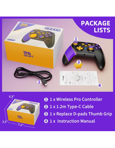 Controlador TOOMU Pro para Nintendo Switch con Turbo y Giroscopio