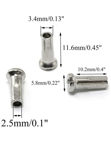 Radios de Bicicleta ZYAMY 14G J Curvados 290mm Acero Inoxidable