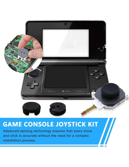 Joystick Analógico USonline911 y Tapa Negra para Nintendo 3DS