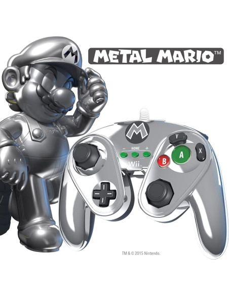 Controlador con cable PDP para Wii U - Metal Mario