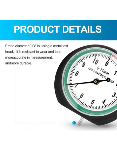Medidor de Profundidad de Banda de Rodadura MEANLIN 2"