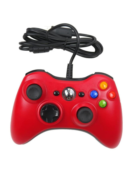 Controlador USB con cable USonline911 para Xbox 360 Rojo