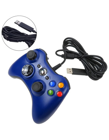 Gamepad USB con Cable USonline911 Doble Vibración Azul