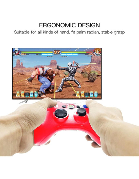 Controlador USB con cable USonline911 para Xbox 360 Rojo