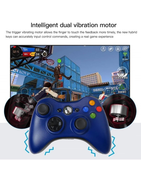 Gamepad USB con Cable USonline911 Doble Vibración Azul