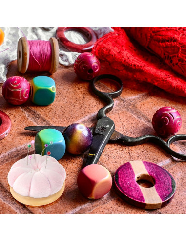 Almohadilla para Agujas de Coser Rosa Xinjoduz 7 cm Madera