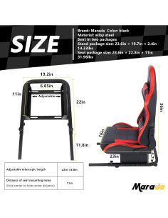 Simulador de Carreras Marada Racing Game-11W con Asiento Rojo 2