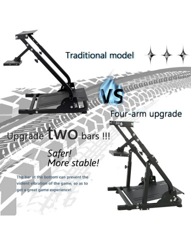 Soporte de Volante de Carreras Supllueer con Doble Brazo Ajustable