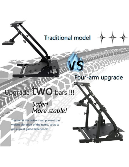 Soporte de Volante de Carreras Supllueer con Doble Brazo Ajustable