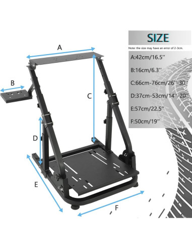 Soporte de Volante de Carreras Supllueer con Doble Brazo Ajustable