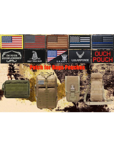 Juego de 2 Parches Bordados EMT EMS Zcketo 8x5cm Velcro